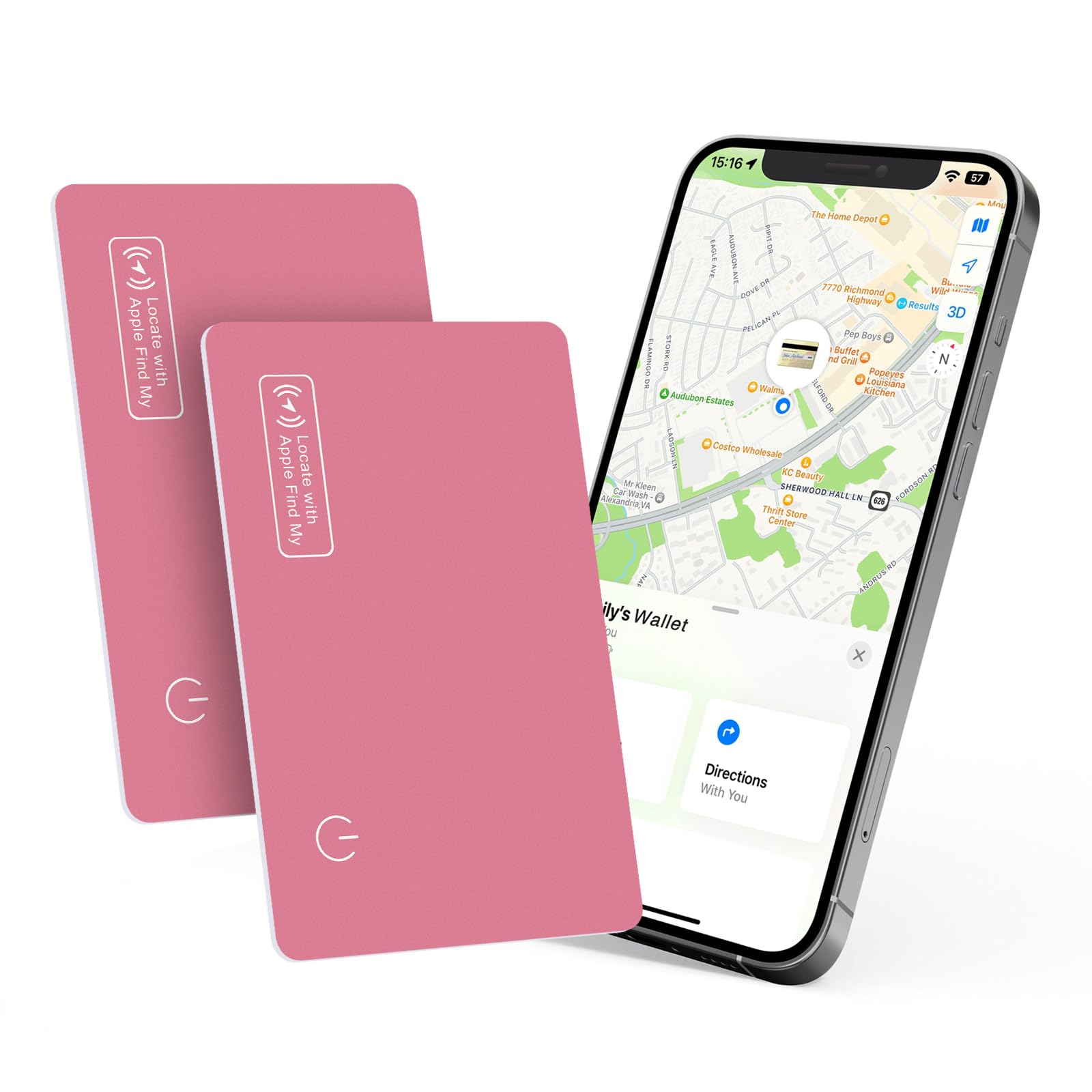 Eelexa Wallet Tracker Card, Rechargeable Thin Luggage Tracker, Works with Apple Find My (iOS Only), Item Finder for Wallet, Suitcase, ID Card, IP68 Waterproof, 2 Pack