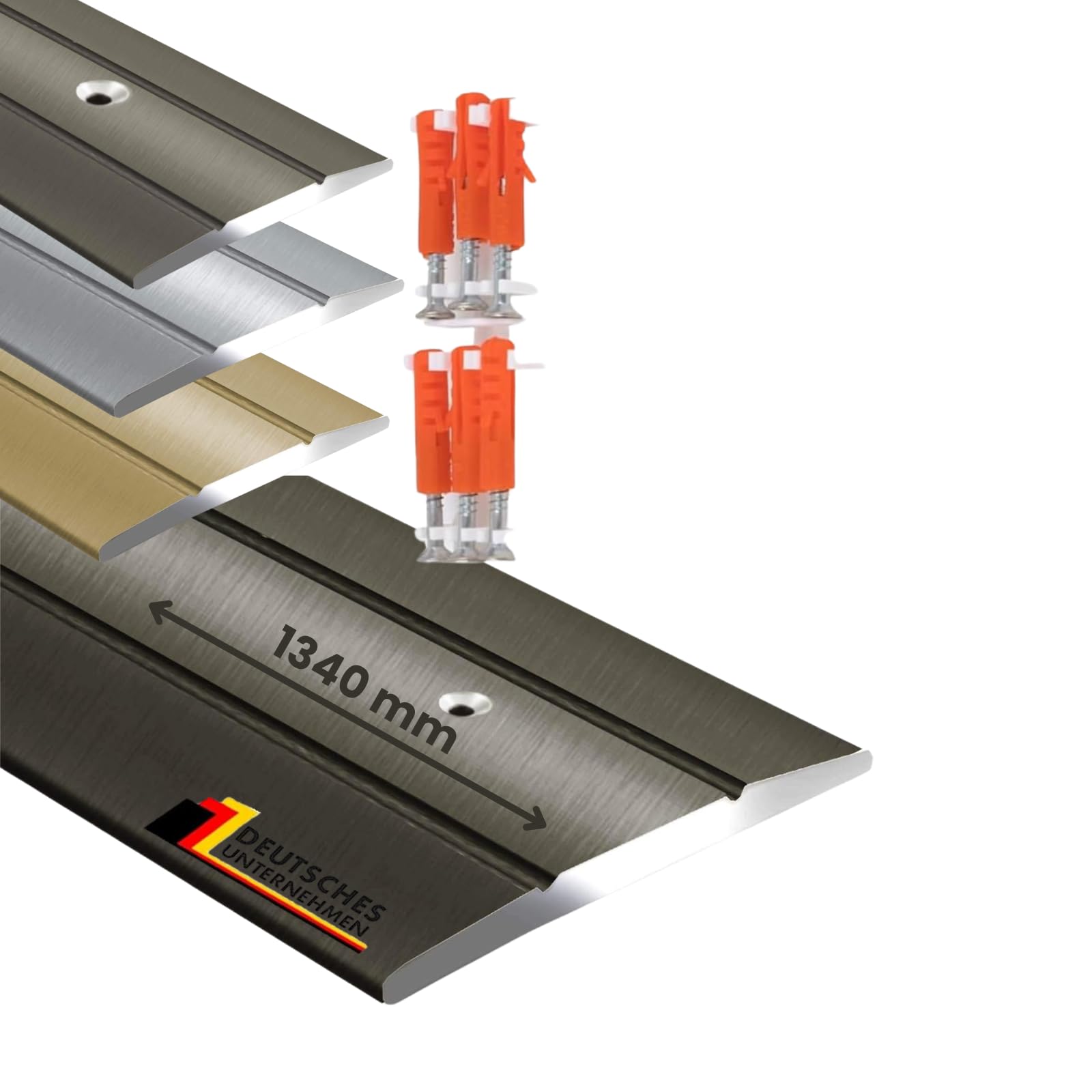 Alu Übergangsprofil Firm | C Form | vorgebohrte Abdeckleiste zum Schrauben | Breite 36 mm