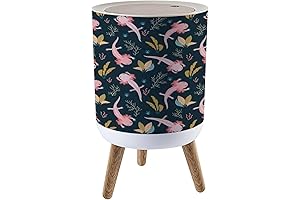 Miniature Aquatic Haven: Axolotl Adorned Trash Can