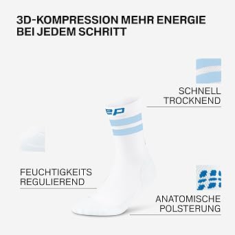 CEP Mid Cut Men's Running Socks with Compression - Comfortable Compression Socks & Sports Socks for Men - Versatile Running Socks with Comfortable Fit for Training Sports & Running