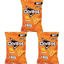 Doritos Tex Mex, Snack di Mais al Gusto Formaggio, 140g (Confezione da 3)