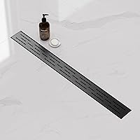 Vista 15 de Neodrain - Drenaje lineal rectangular de 32 pulgadas con rejilla de patrón de ladrillo, desagüe de piso de baño de acero inoxidable cepillado 304