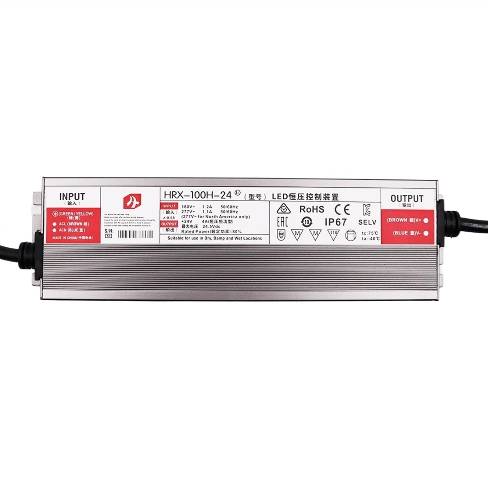 Alimentatore LED Impermeabile IP67 12V 24V 20W 36W 60W 100W 150W 200W 300W 400W 500W Convertitore CA-CC Driver