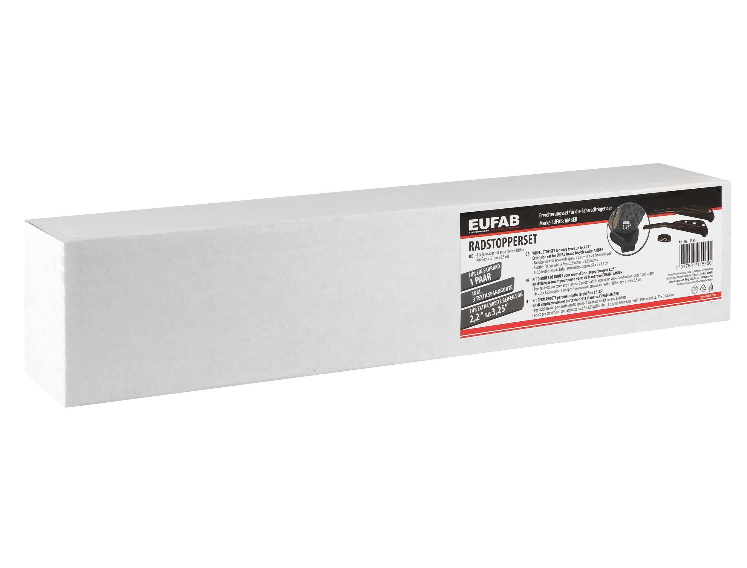 EUFAB 11595 Rails de Roue pour pneus Larges jusqu'à 3,25 Pouces, Tous Les modèles Amber, Extra Larges