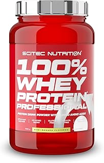Scitec Nutrition 100% Whey Protein Professional with Extra Amino acids and Digestive enzymes, Gluten Free, 920 g, Kiwi-Banana