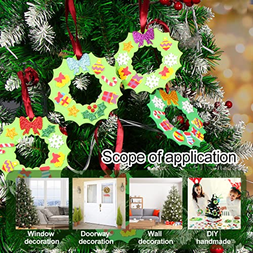 Bluelves Bastelset Weihnachten, 10 Stück Weihnachtskranz Bastelset, Weihnachten Basteln Kinder, Weihnachten Kränze Bastelset, Weihnachts Basteln Anhänger für Kinder, DIY Weihnachtsdekoration – Bild 7