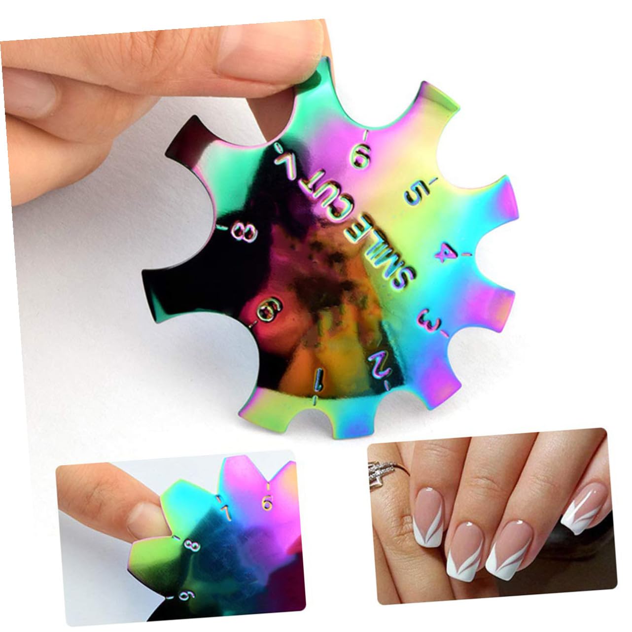 FRCOLOR 18 Piezas Plantilla De Uñas Francesas Plantillas Módulo Vistoso Acero Inoxidable