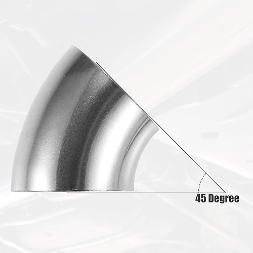 Miniatura 5 de X AUTOHAUX 4 piezas OD 4 pulgadas 45 grados SS304 tubo de acero inoxidable curva tubo de escape codo tubo para coche sistema de escape modificado 4
