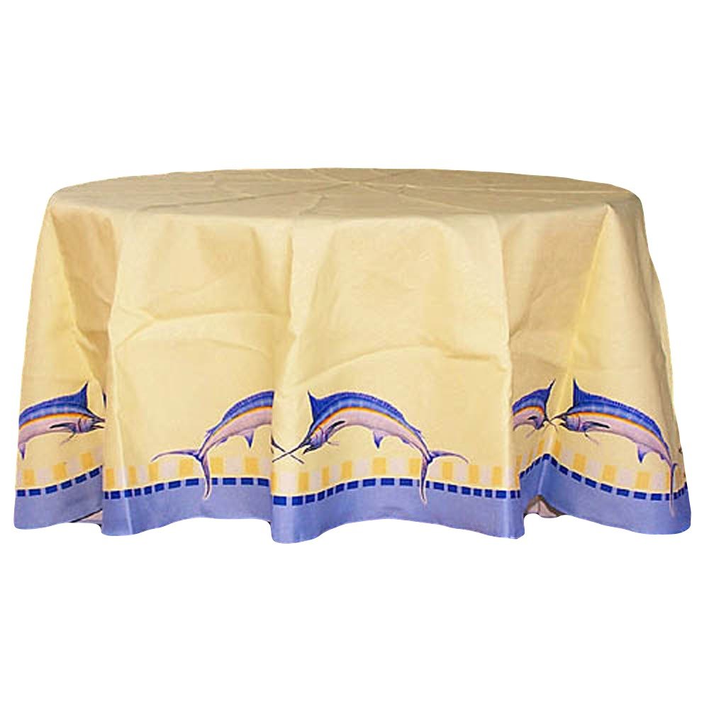 Betsy Drake TR015 Blue Marlin Tablecloth,58"