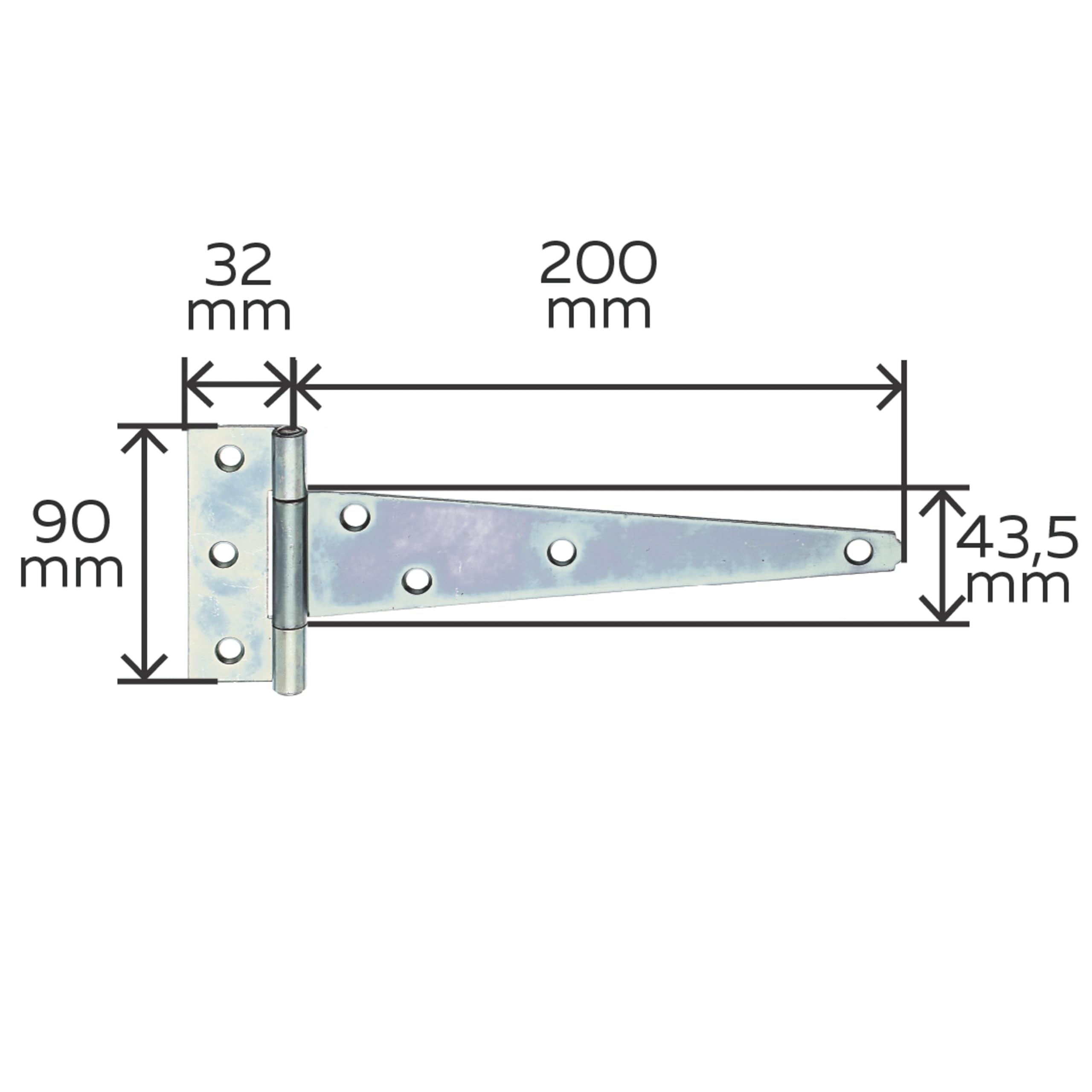 Alberts 347345 Cinghia per scatole, con perno rivettato, elettrozincata, passivata a spessore, 200 x 32 mm