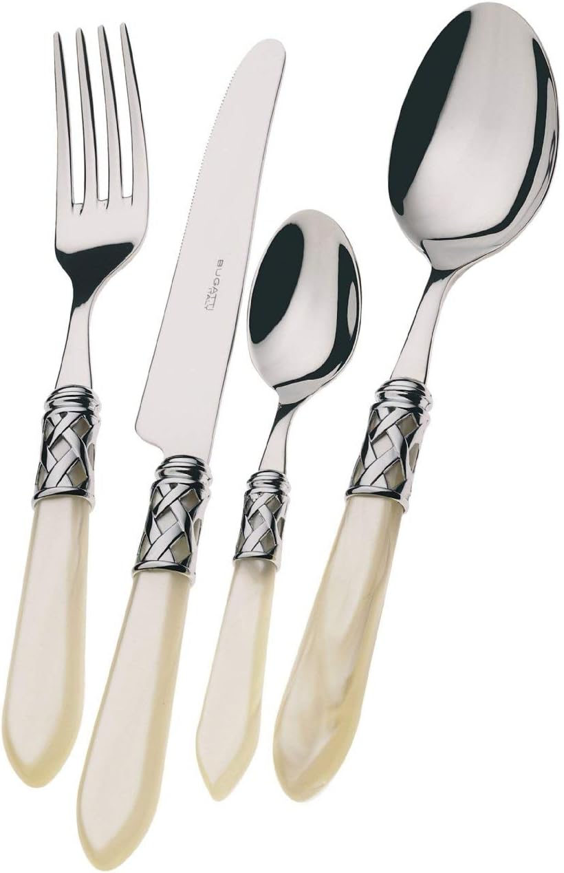 Casa Bugatti ALCAM-C4250 Alladin Ivory Cutlery Set, 24 Pieces