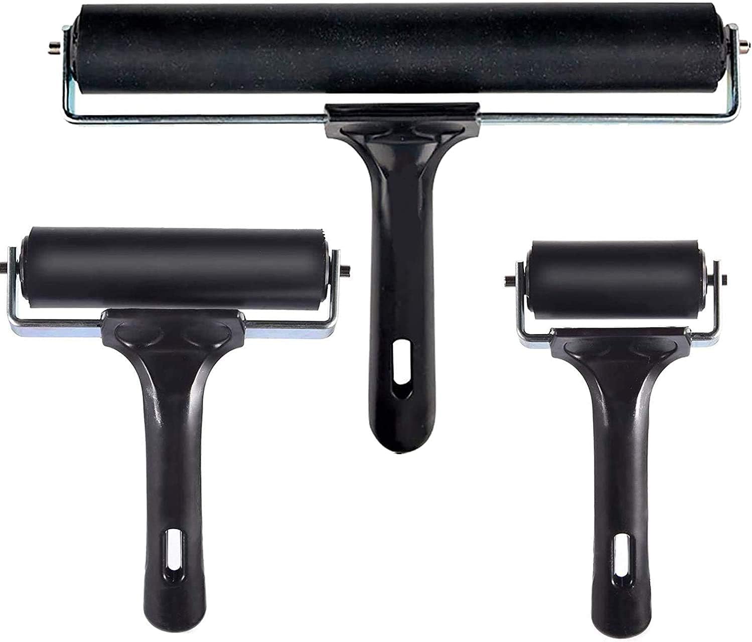 Printmaking Brayers, 6cm 10cm 20cm Hard Rubber Rollers, Art Supplies for Block Printing Ink Application Gluing