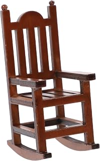 SAFIGLE Casa De Boneca Agitar Cadeiras De Jardim Para Ferramentas Em Miniatura Ao Ar Livre Conjunto De Mesa De Sala De Jantar Mini Casa Cadeira De Cadeira De Madeira Em Miniatura