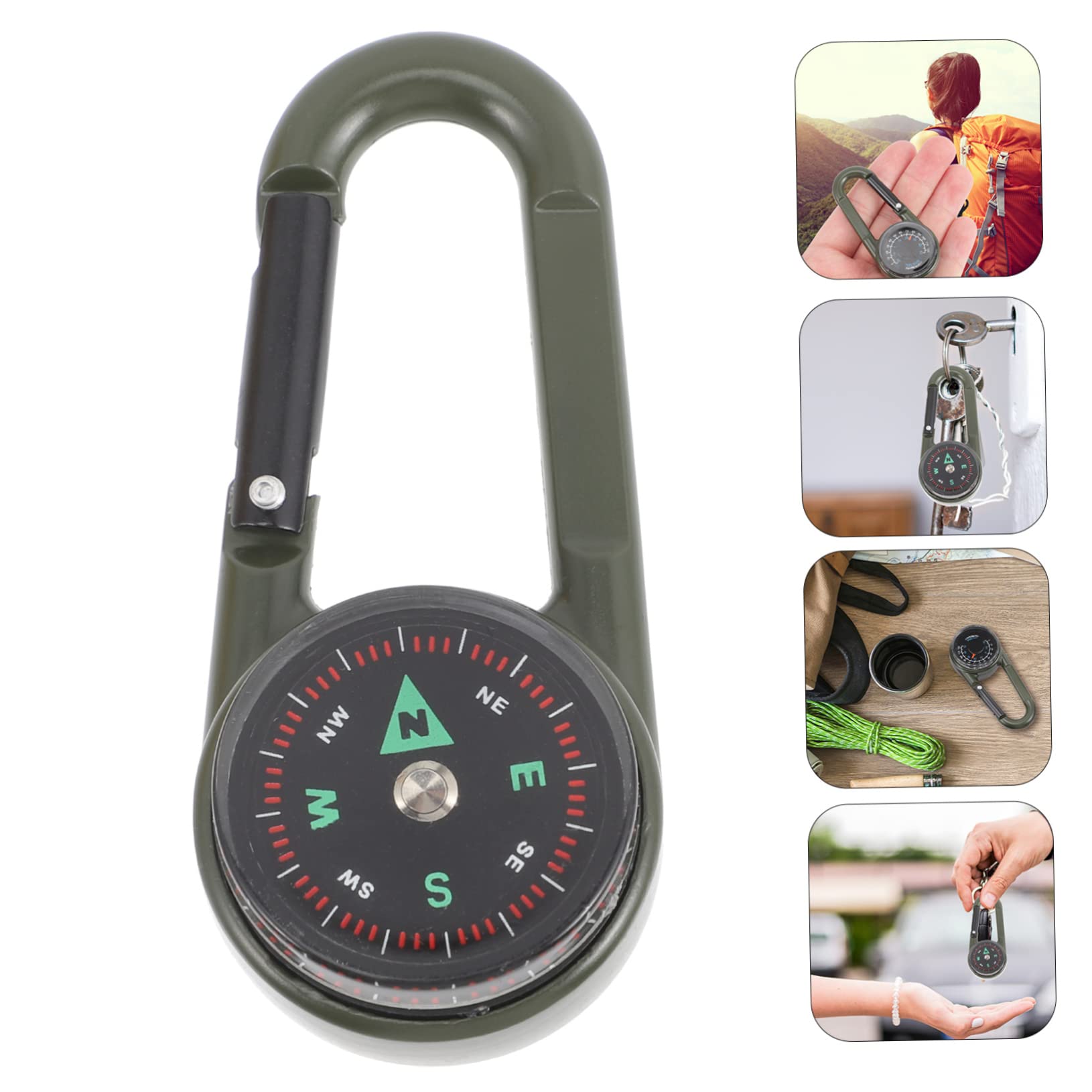 BESPORTBLE bussola a moschettone kit attrezzatura di sopravvivenza all'aperto accessori da campeggio accessori per l'escursionismo bussola di sopravvivenza professionale Lega di zinco
