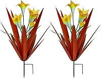 Vista 13 de Homight Estatua de planta de agave de metal para exterior, lirio mexicano, arte de jardín, regalo para el hogar, decoración de jardín, estatua