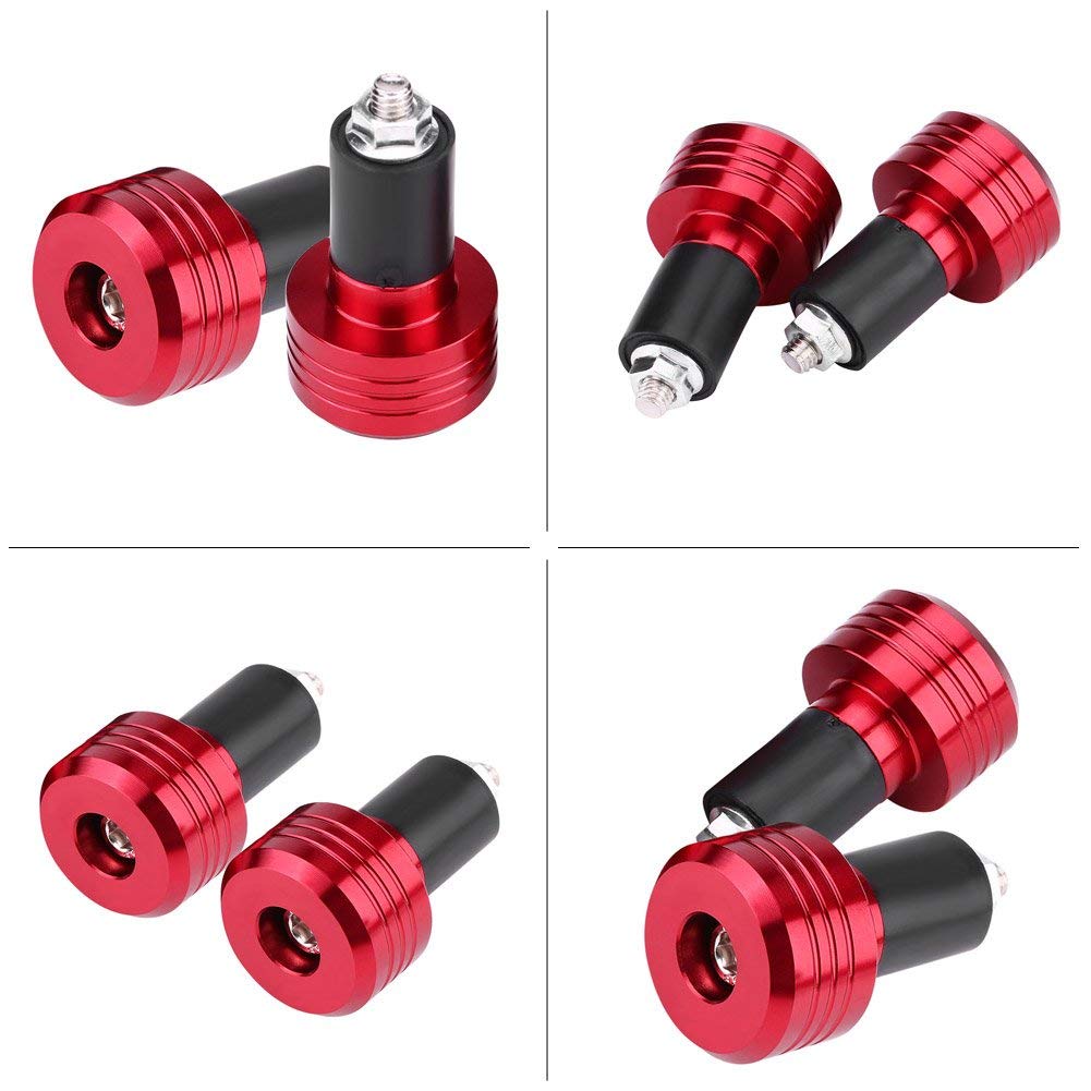 Qiilu - Puntas de Manillar Universal antivibraciones, 22 mm, Universal de Aluminio para Motocicletas (Rojo)