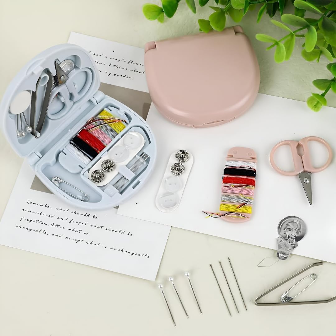 TAKASH Mini Travel Sewing Kit for Beginners, Pocket Folding Design, with Needle, Thread, Cotton, Pin, Scissors, Clip, Needle Threader, 1 Piece 3