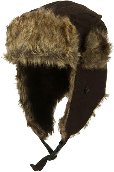 Winter Fur Trooper Hat - Brown OSFM at 