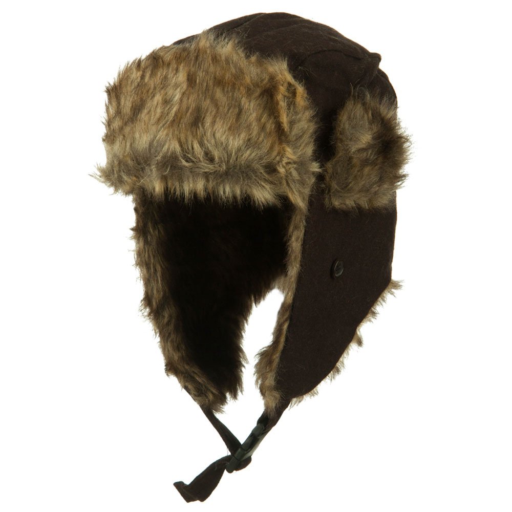 Winter Fur Trooper Hat - Brown OSFM