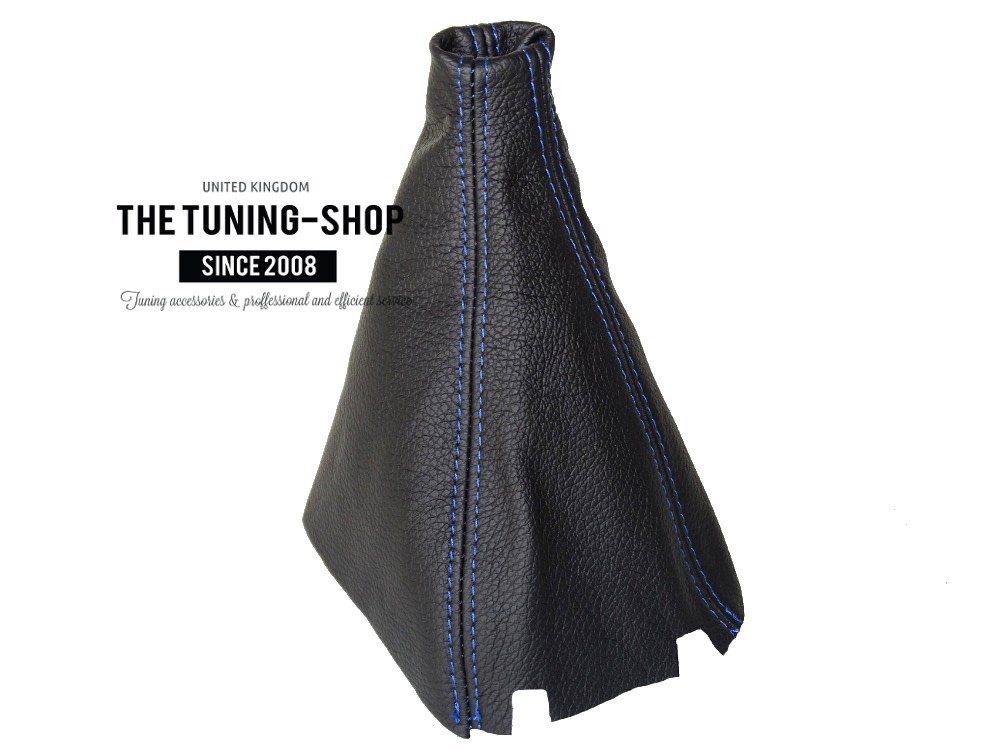 For Honda Accord LX Coupe 1994-97 Shift Boot Black Genuine Leather Blue Stitching