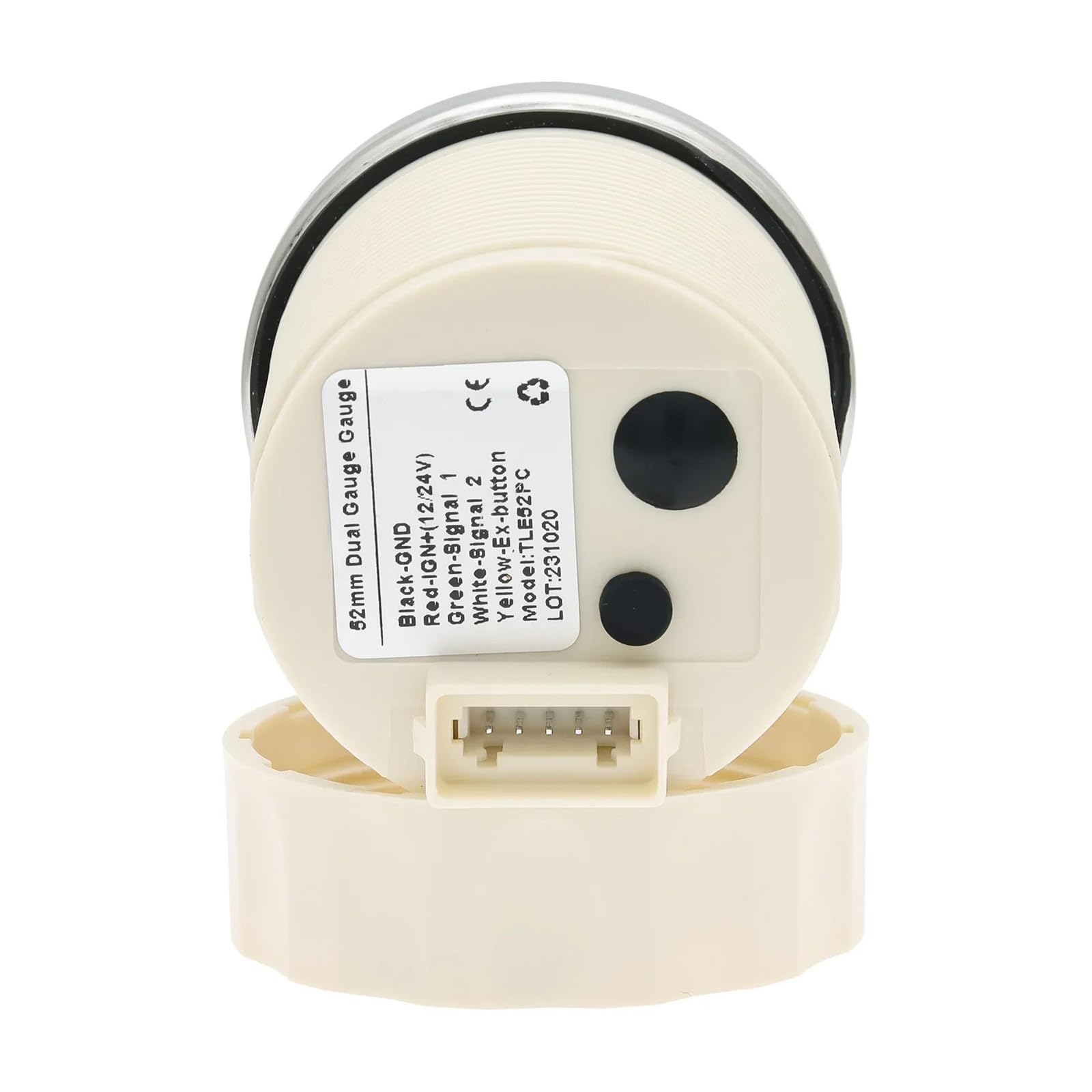 Cyfrowa temperatura oleju 2 w 1 + wskaźnik ciśnienia oleju Zielona czerwona dioda LED 52 mm Wskaźnik z czujnikiem do łodzi samochodowej 12V24V Wielokolorowy wyświetlacz(Green LED BN)