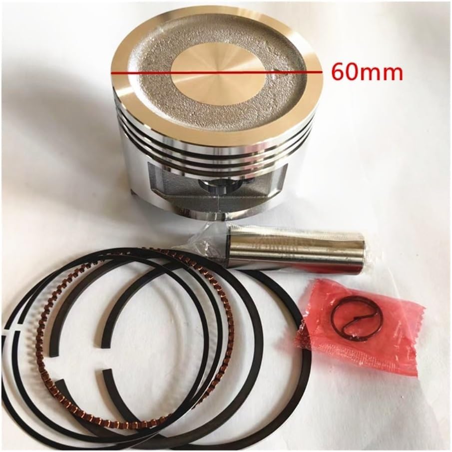 60mm Piston Kit Fit for GXV120 118CC 4-Stroke 4HP HR194 214 and 215 Lawnmowers