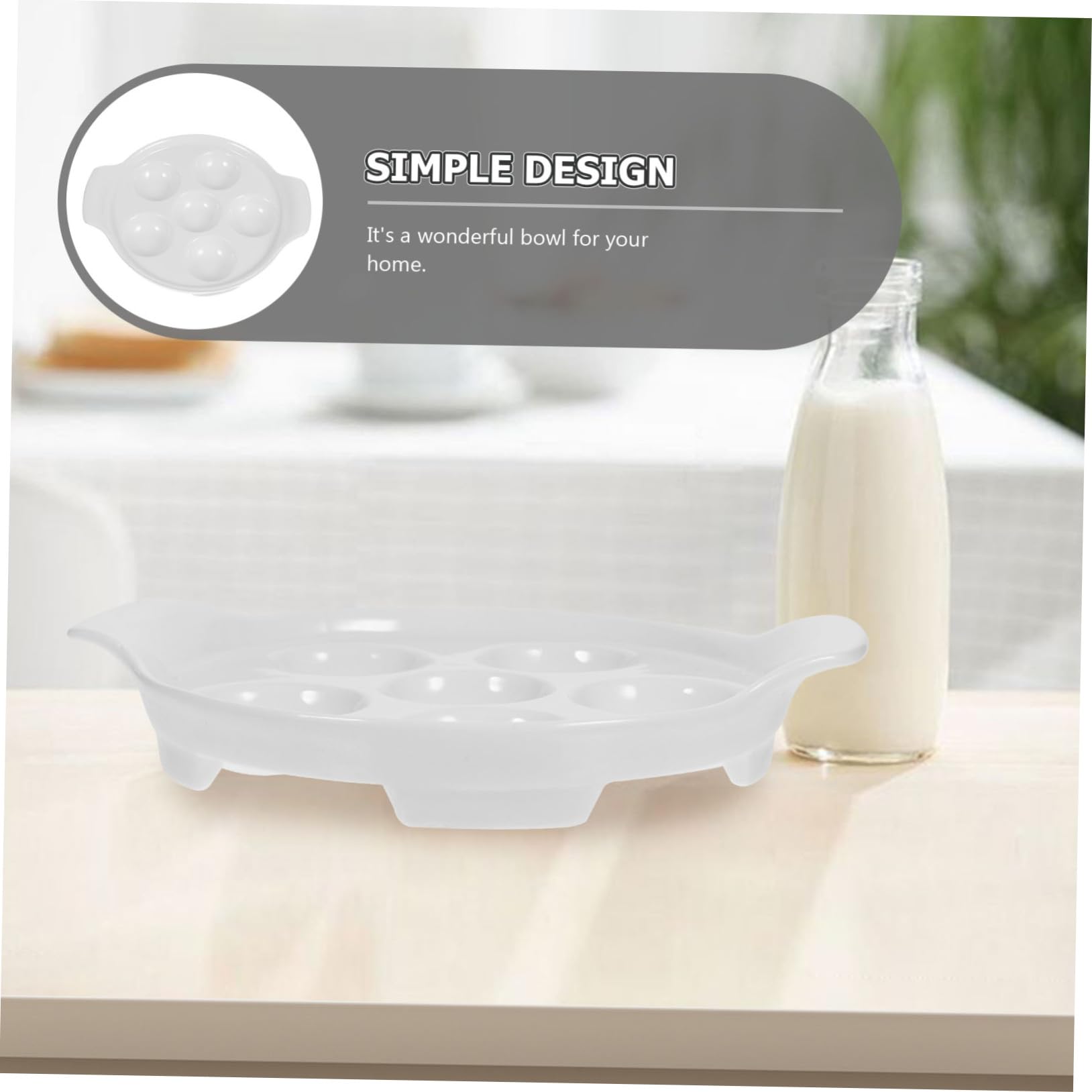ERINGOGO Plato para Caracoles con Doble Oreja 18 Cm Cerámica Resistente a Altas Temperaturas para Hornear Mariscos y Aperitivos en Reuniones Familiares 4 Piezas