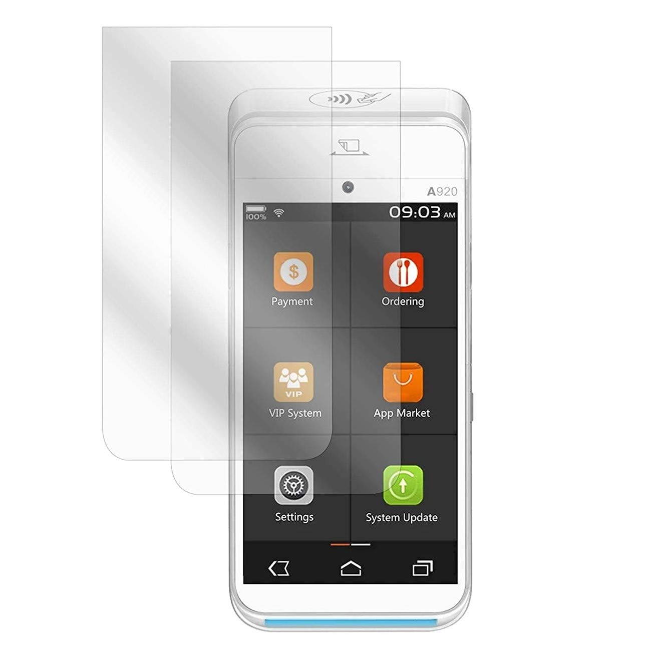 BoxWavePax A920 Screen Protector, [ClearTouch Crystal (2-Pack)] HD Film Skin - Shields from Scratches for Pax A920