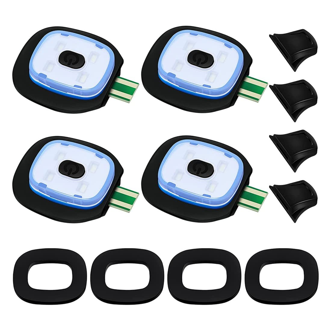 Fibroxify USB Rechargeable Knit Beanie Hat Light, 4 Pieces, Strong and Weak Mode LED Hat Light