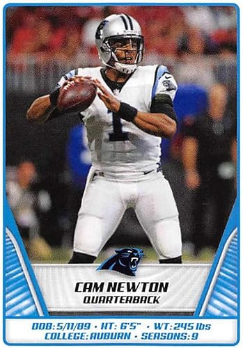 2019 NFL Football Panini Album Sticker #435 Cam Newton Carolina Panthers (2 inches Wide X 2 1/4 Inch Tall Individual Album Sticker)
