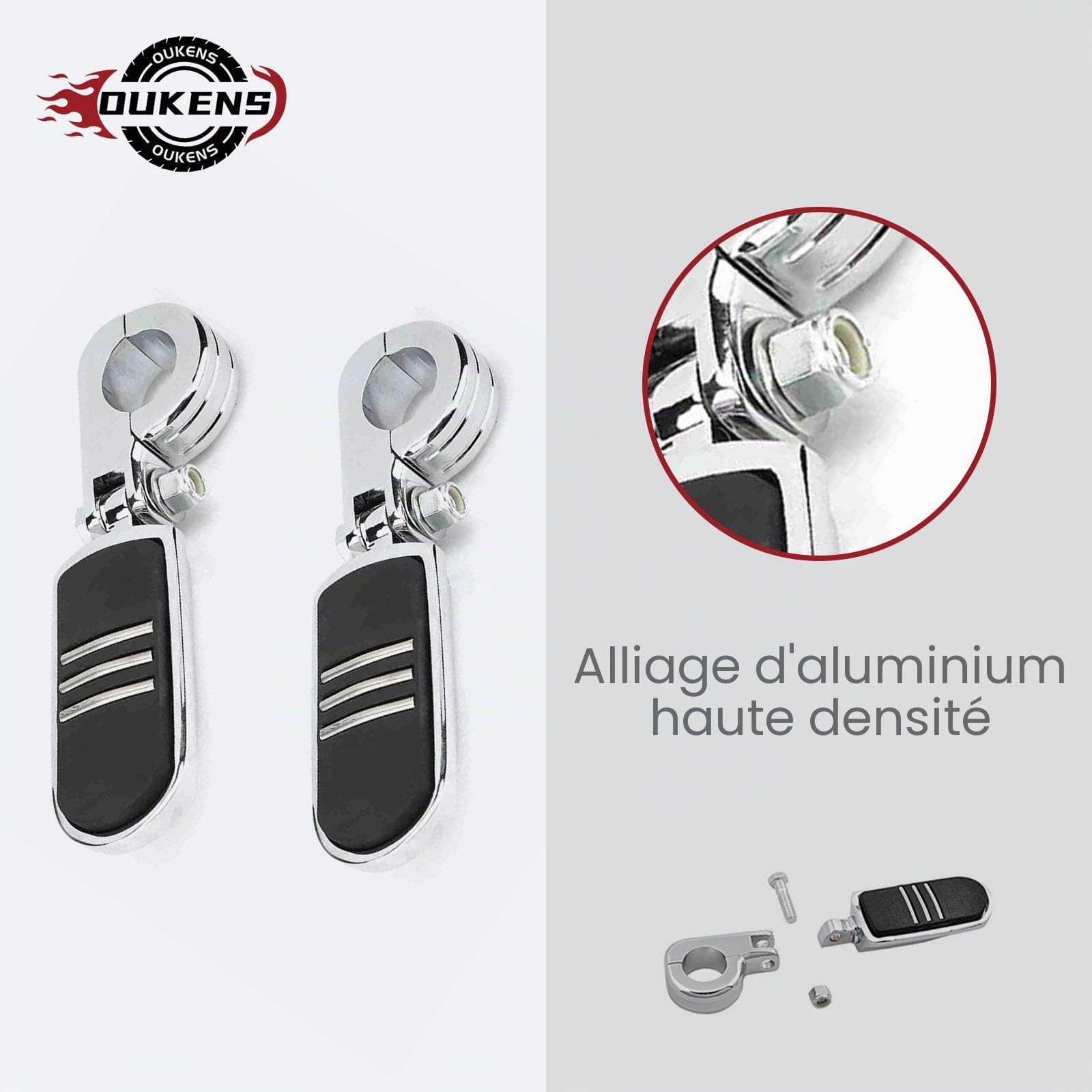 Repose-pieds de moto, adaptés au repose-pieds de moto chromé GoldWing GL1500 GL1800 avec support 2 pièces 32mm