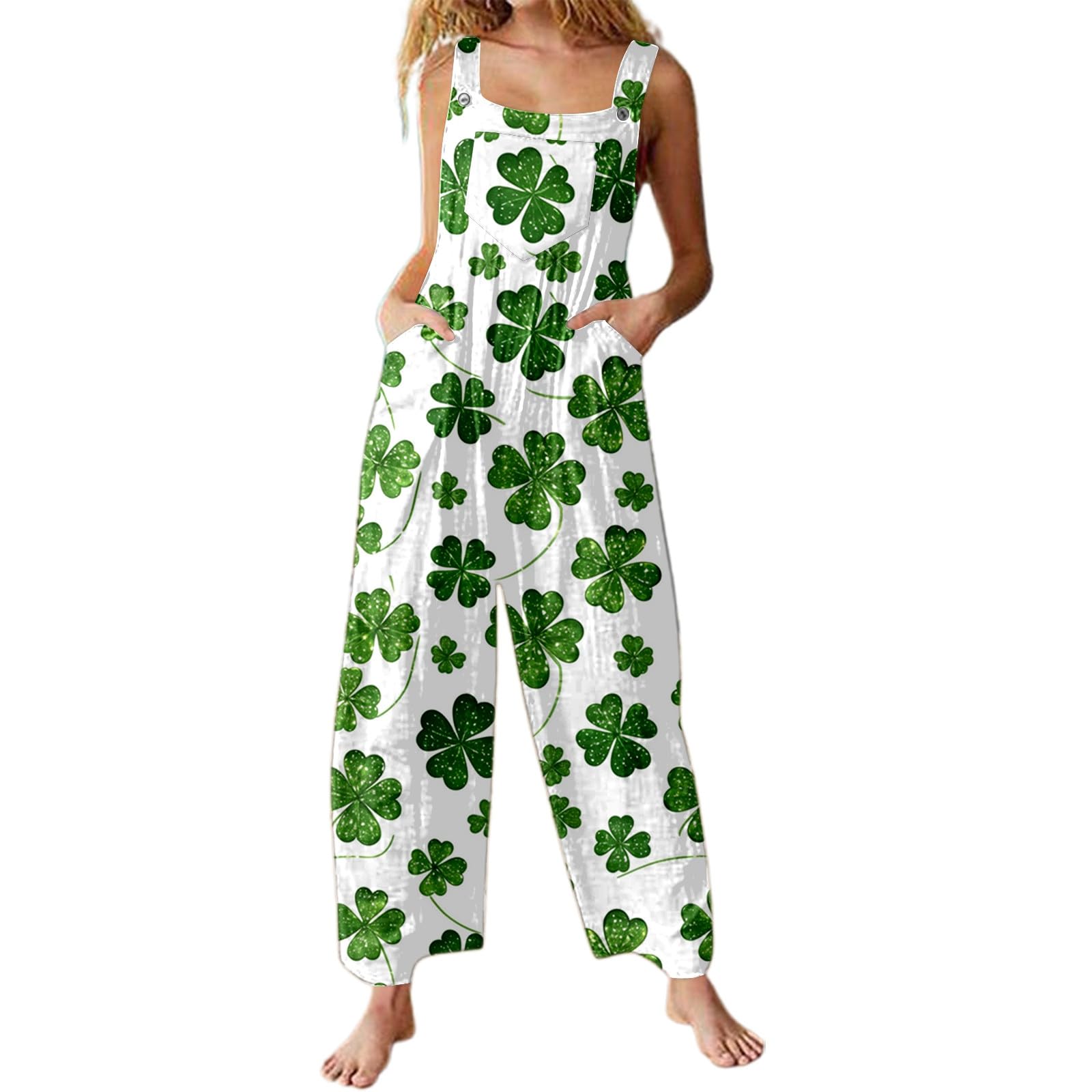 Combinaison 2025 Femme – Imprimé Semana – Animal – Sans Manches – Poches Latérales – Coupe Ample – Polyester – Décontractée