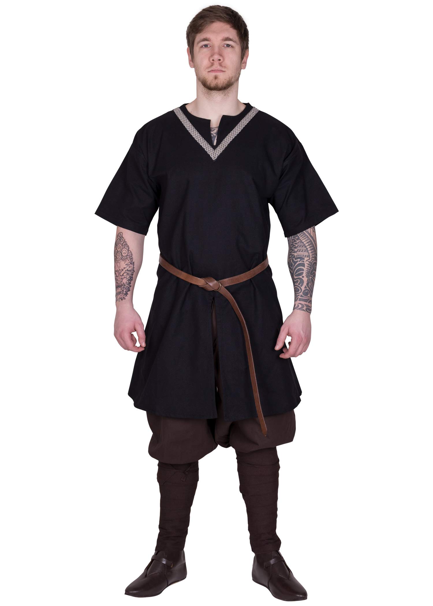 Battle-Merchant Mittelalter Tunika Ailrik mit Bordüre, Herren