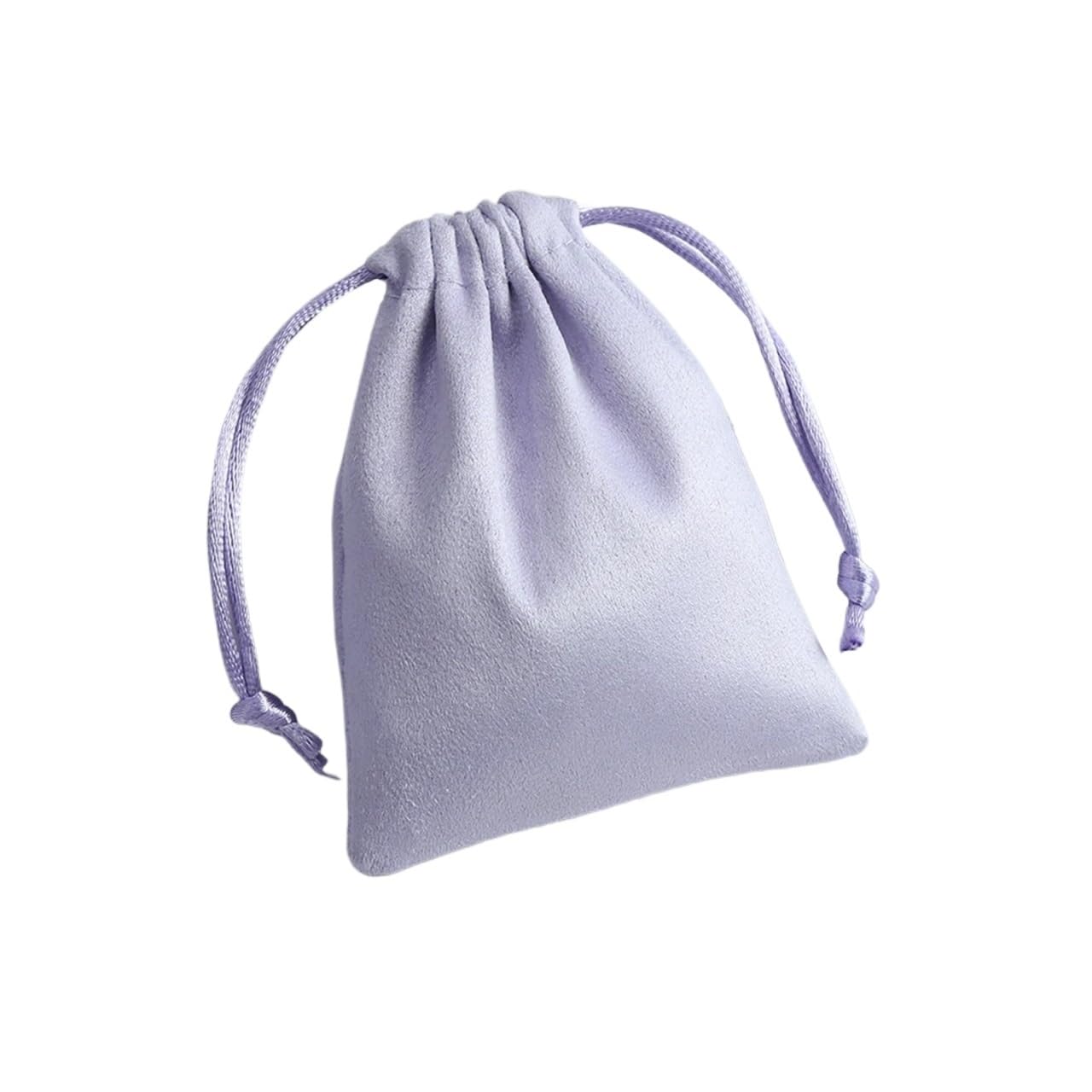 Mlyvax 20pcs Flannel Drawstring Packing Jewelry Packaging Display Luxury Velvet Suede Pouches Wedding Favors Gift Bags(Light Purple)