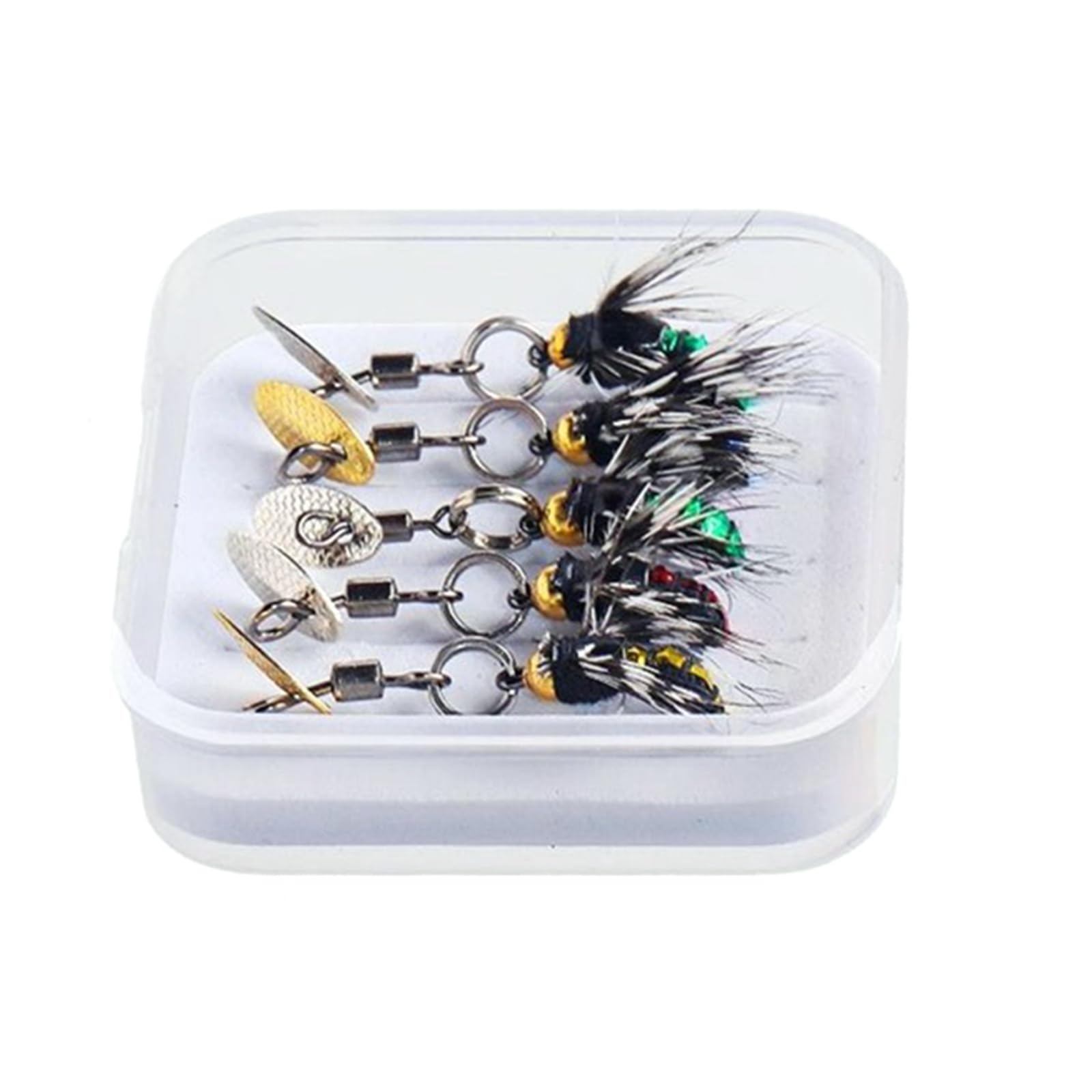 Osdhezcn 5pcs Fly Fishing Flies Set - Fishing Hooks & Lures with Sequins - Trout Target Species - Metal Material - 14 Size - Spear Point Style