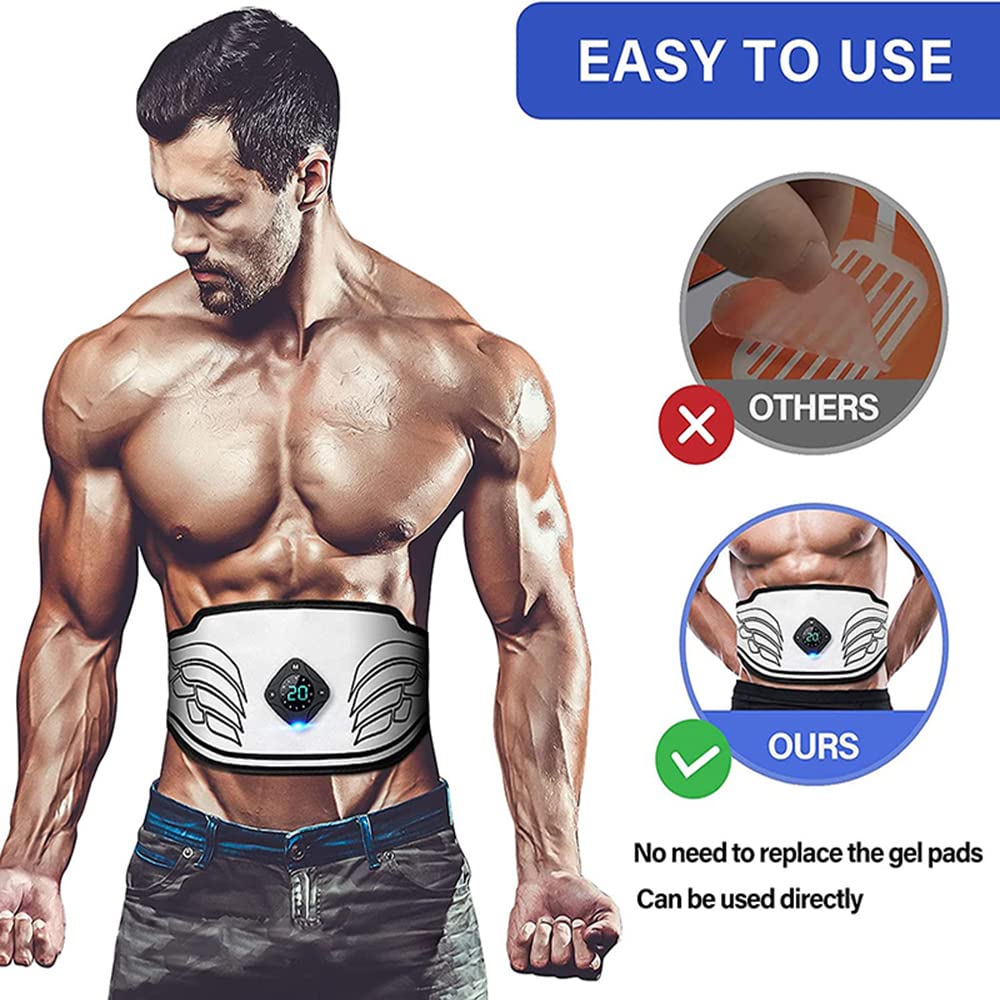 XININ Estimulador Muscular Eléctrico De 12 Modos Cinturón De Vibración Abs Entrenador De Músculos Abdominales EMS Equipo De Entrenamiento Físico Cinturón De Gimnasio En Casa