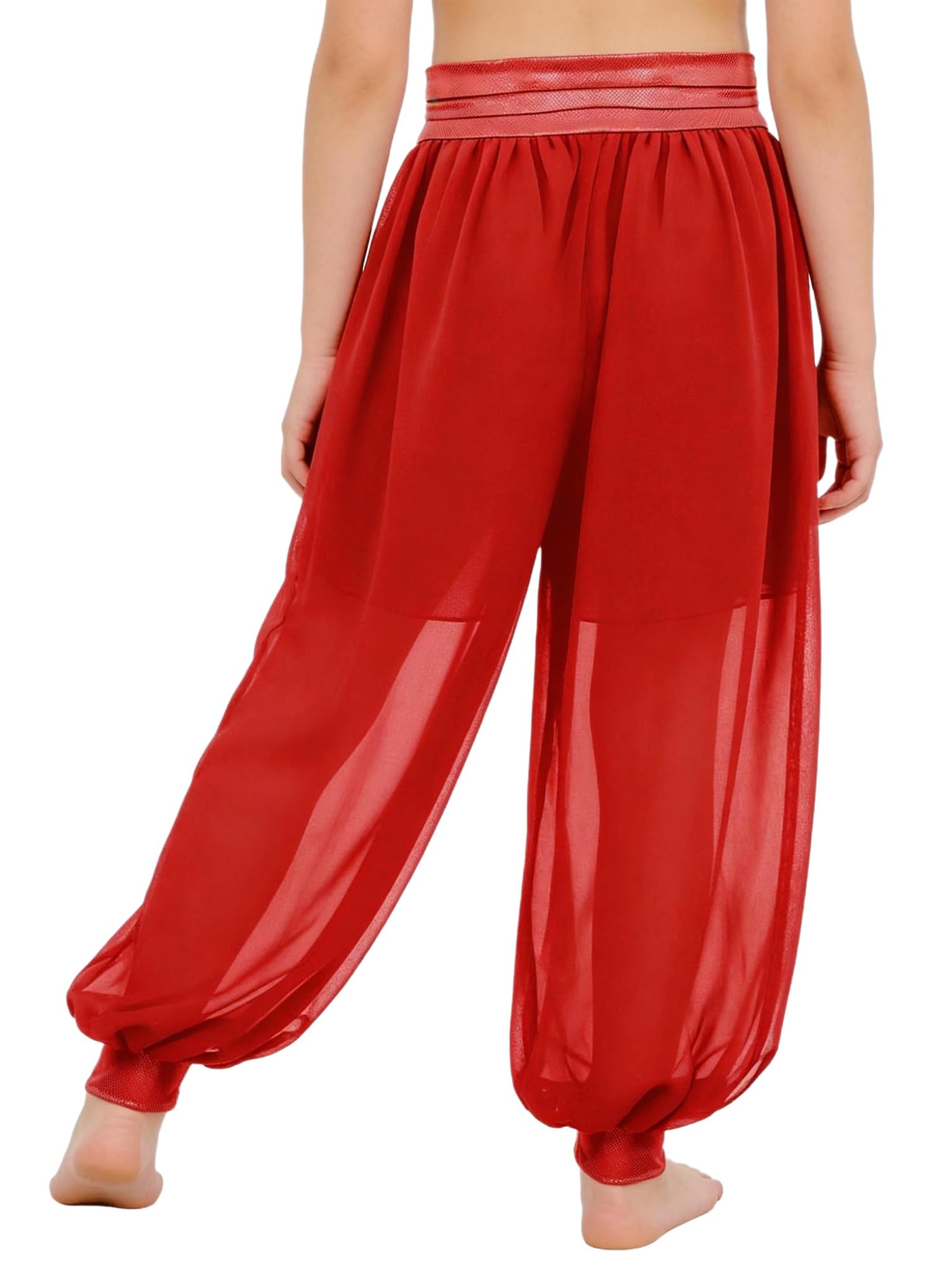 TTAO Mädchen Chiffon Bauchtanz Hosen Bloomers Weites Bein Tanzhose Haremshose Pumphose Party Arabisch Hosen Performance Kostüm