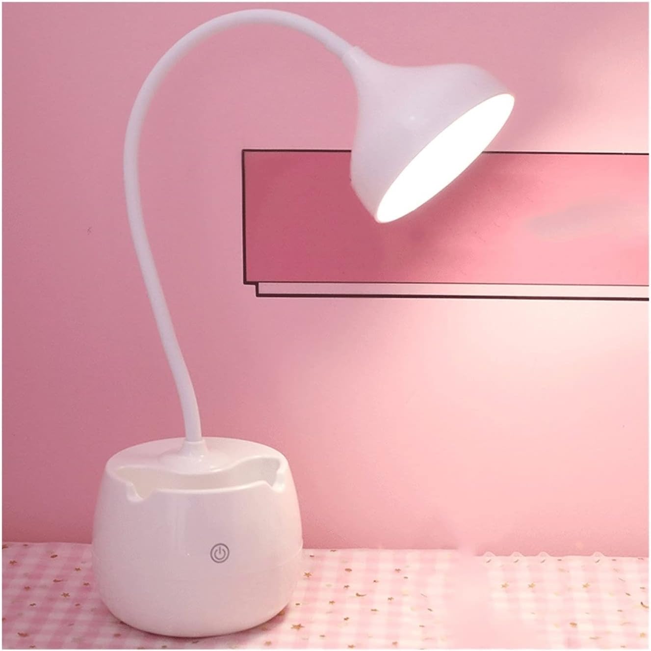 YYDS Desk lamp LED Eye-Caring Table Lamps,Foldable Charging Table Lamps,Touch Switch,for Study and Office,Adjustable Brightness Desk Light (Color : Touch Round White)