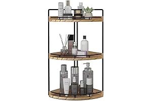 3-Tier Corner Bathroom Organizer Rustic Brown