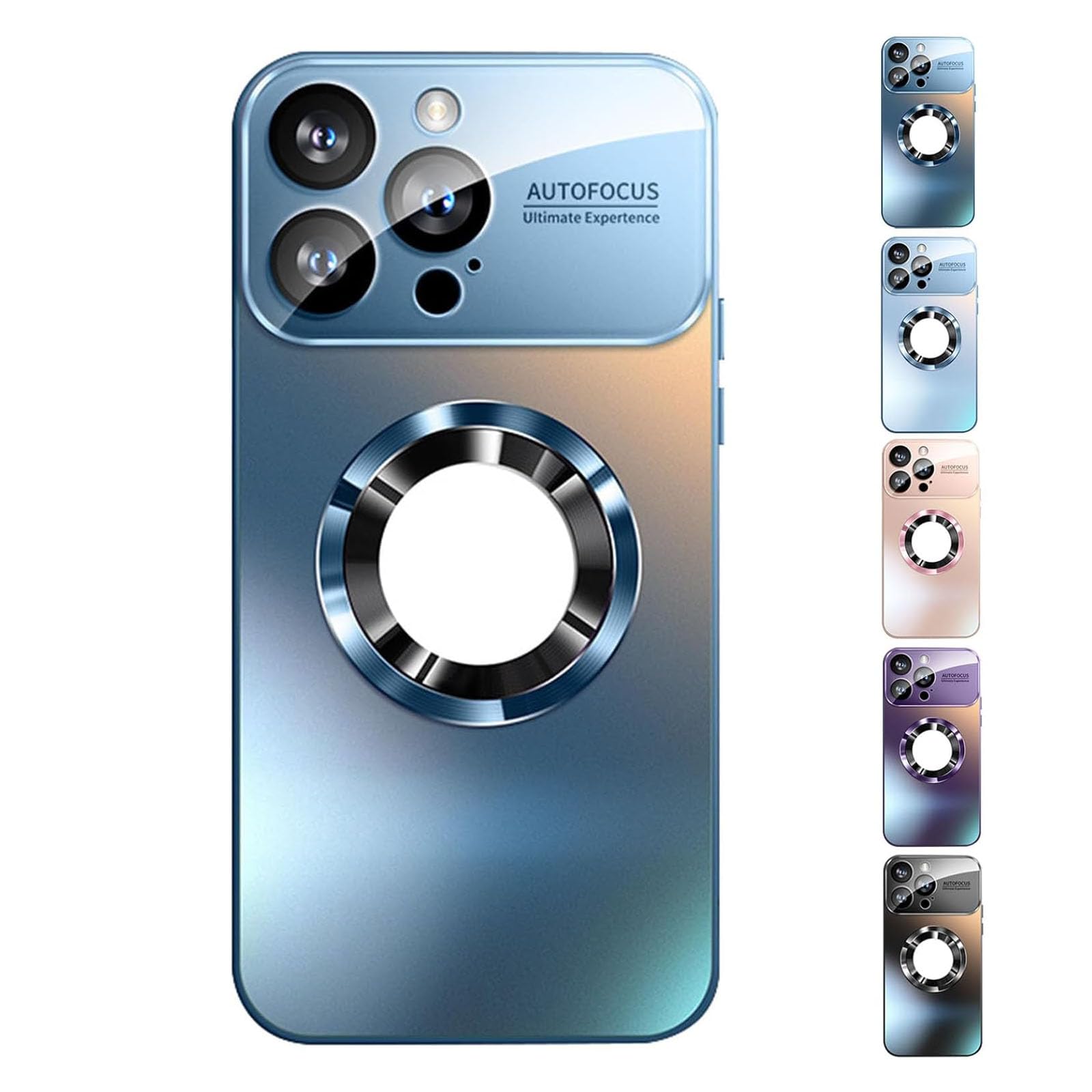 Curranet Lens Protection Hard Case for Iphone, Anti-Fingerprint Matte Shell, Magnetic Phone Case Iphone, Full Camera Protection, for Iphone13/14/15/16pro Max (Dark Blue,iphone16promax)