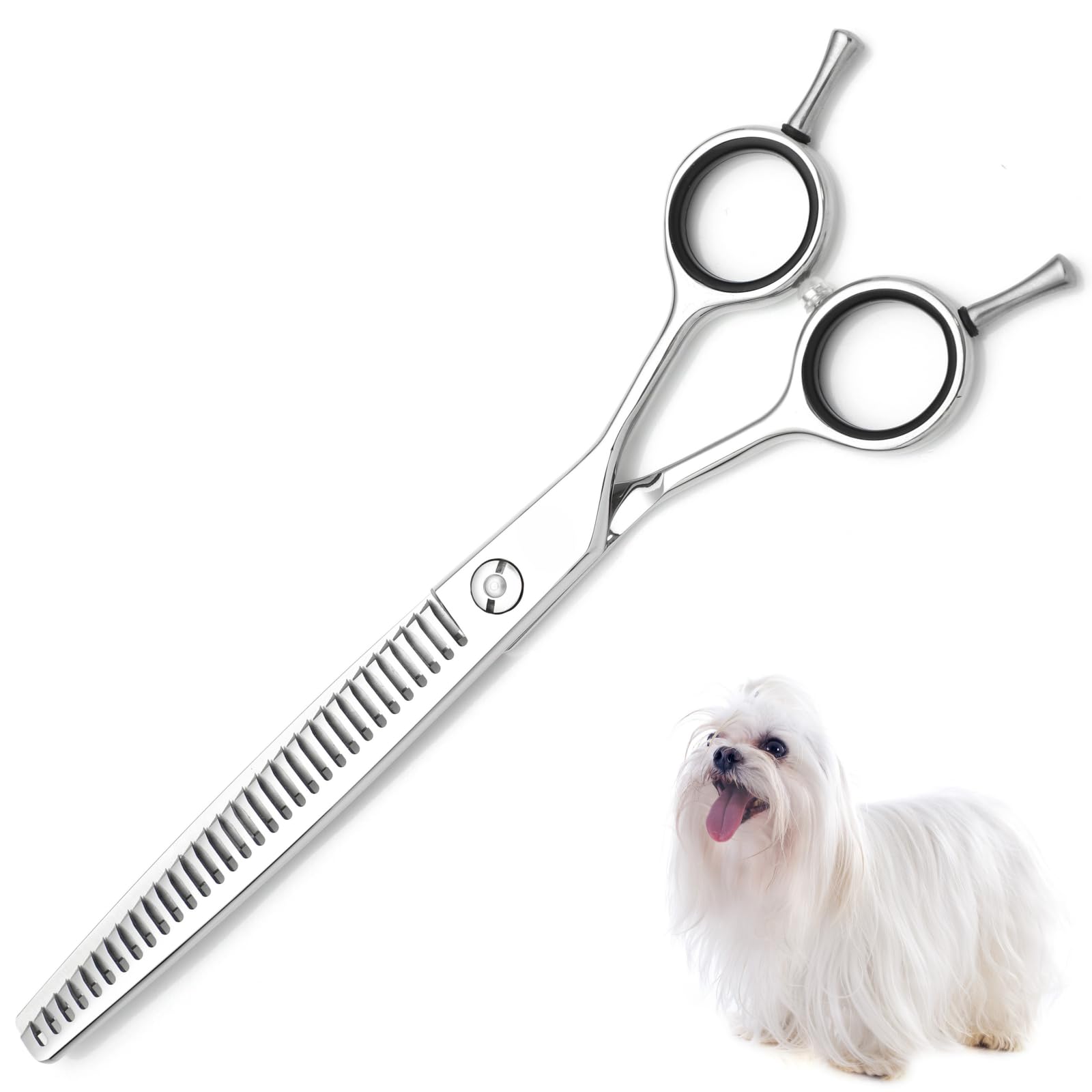 32 dents VG10 ciseaux pour chien en acier pour l'entretien, ciseaux de taille de 7 pouces pour animaux de compagnie, ciseaux amincissants à 30% pour chiens, chats et autres animaux de compagnie