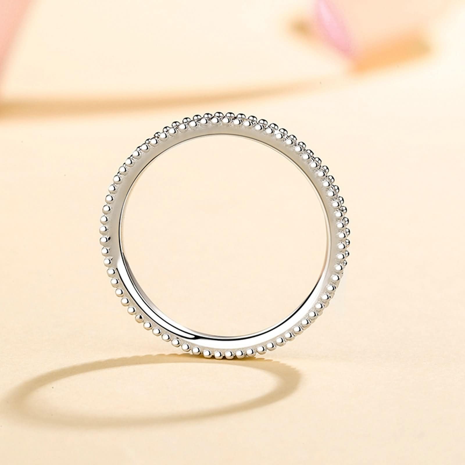 Anello Fedina di Oro Bianco Donna 9K / 14K / 18K, Mezza Eternità con Diamante Sintetico da 0,15ct, Donna Anelli Fedi Nuziali in Argento