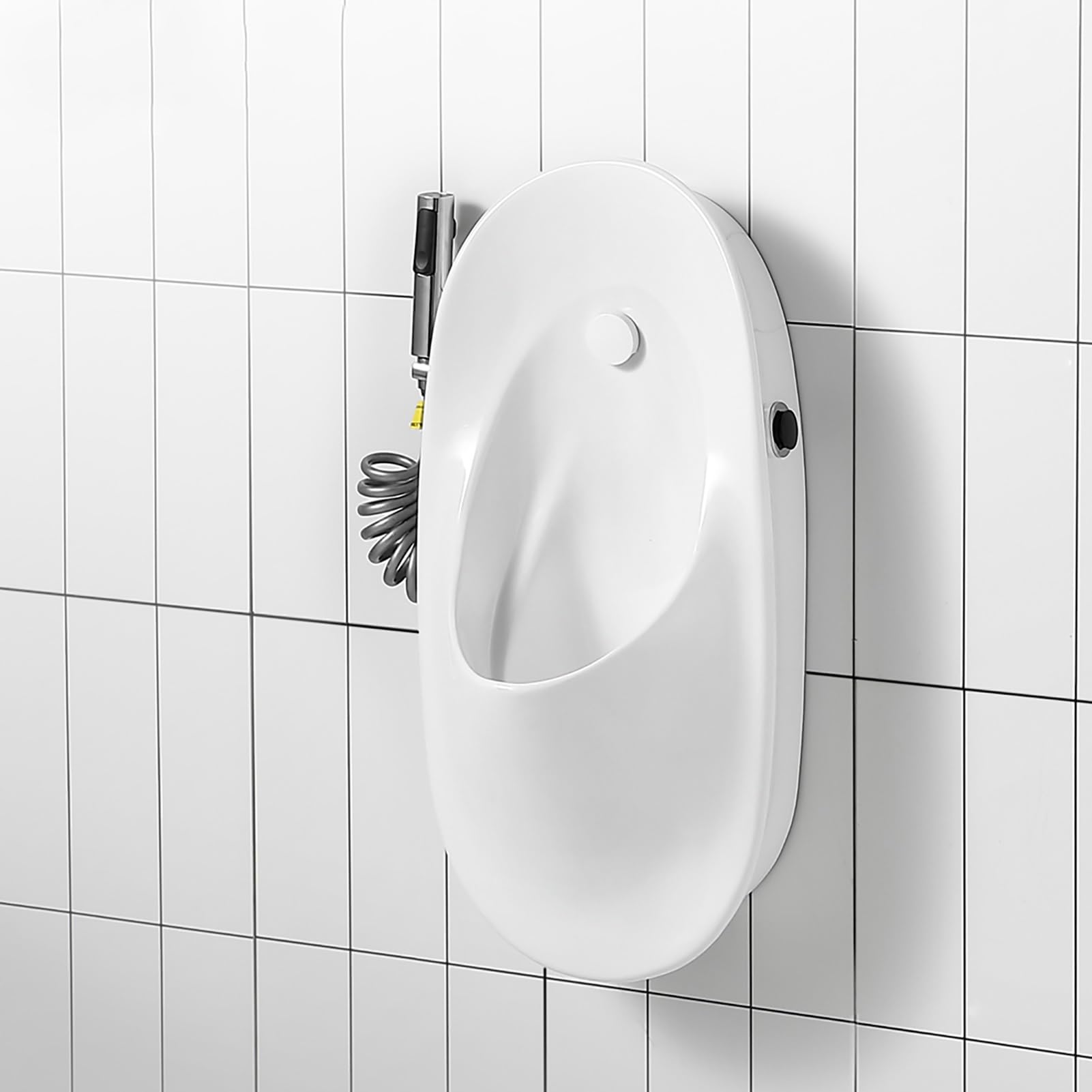 Urinarios de Cerámica para Hombre con Doble Descarga, Desviador de Orina de Montaje en La Pared para Uso Doméstico y Comercial, para Bares, Hoteles, Baños Públicos