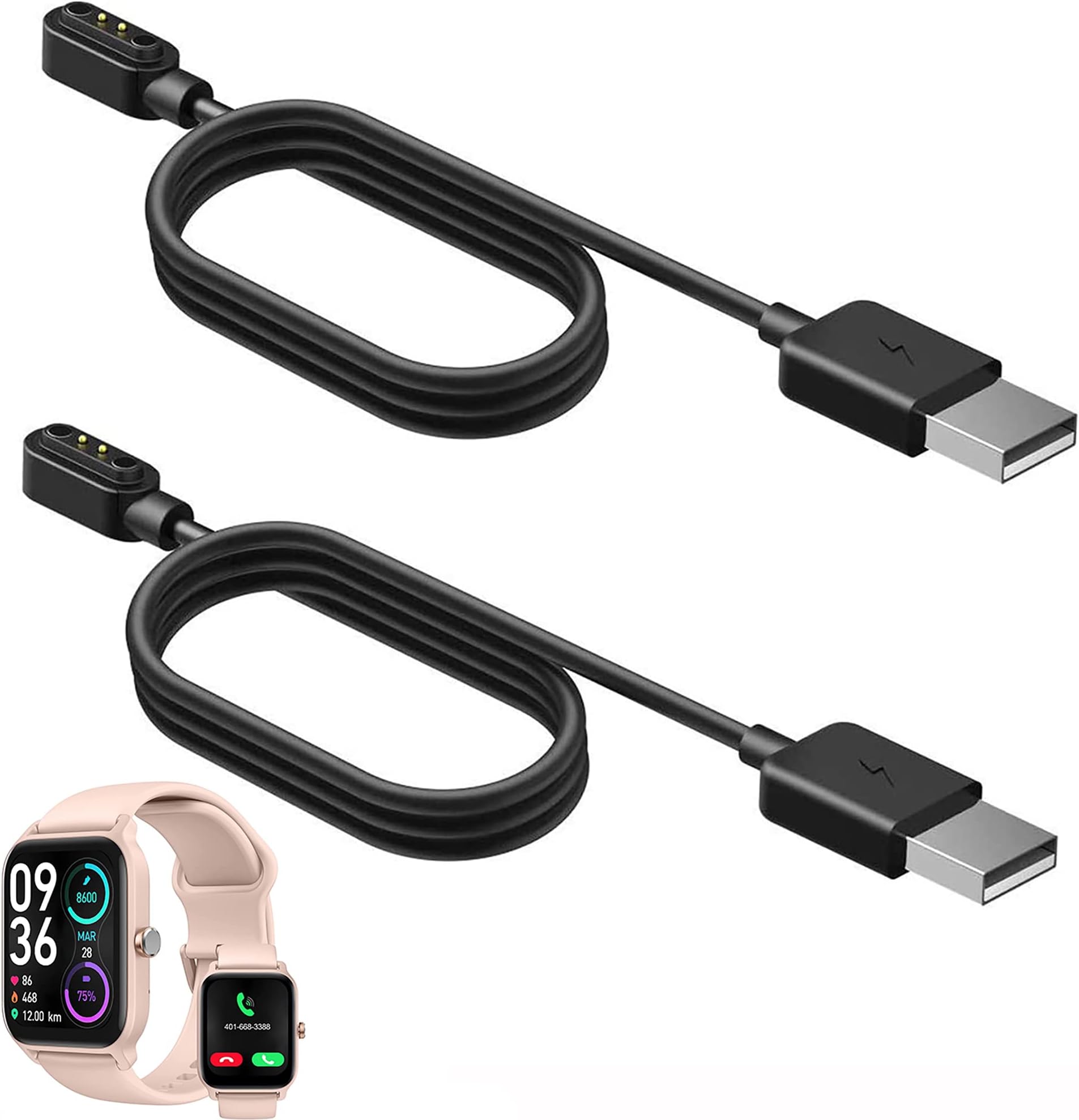 Compatible with TOOBUR Smart Watch Charger, Magnetic Replacement Charger Compatible with TOOBUR,TEMINICE,VRPEFIT, Konitee,Gydom,IDW13,Faweio IDW13 1.8" Watch/TOOBUR IDW17 2.01 Watch/IDW17 Watch