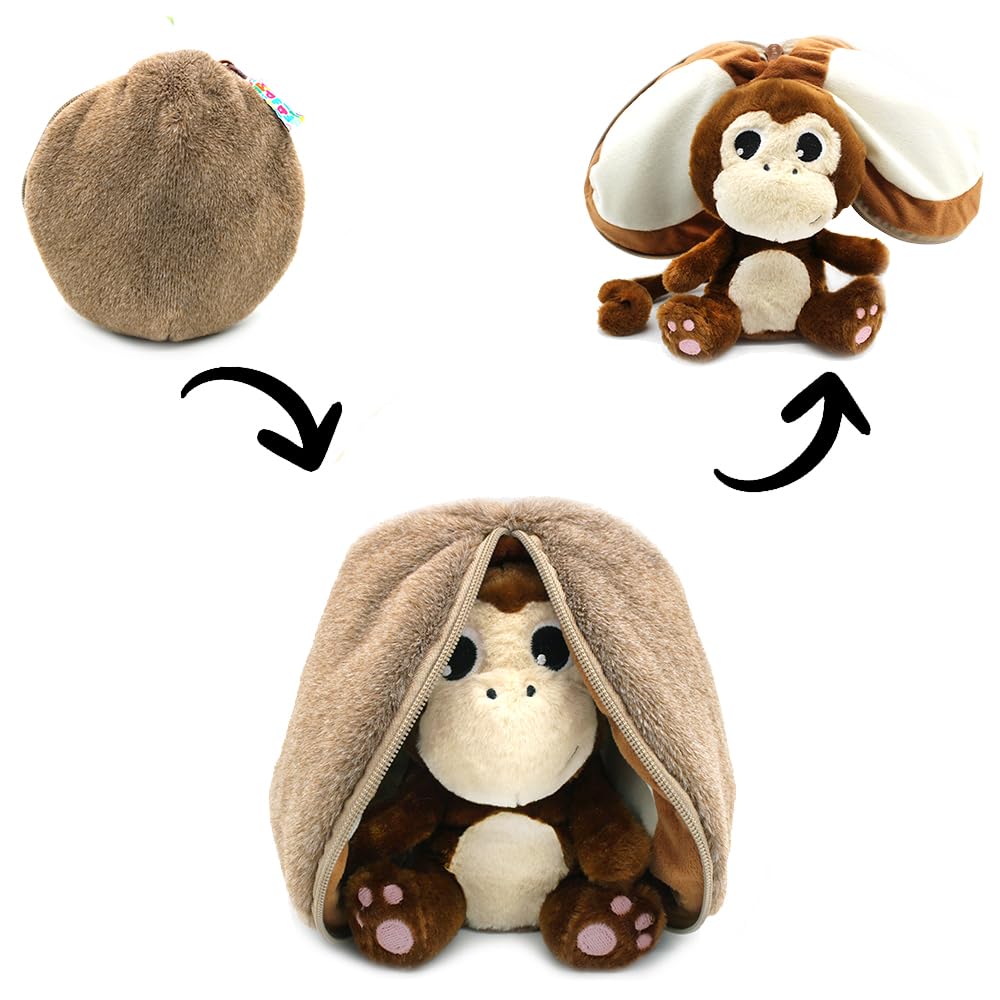 Amazon.com: LES DÉGLINGOS Flipetz Coconet The Monkey Plushie