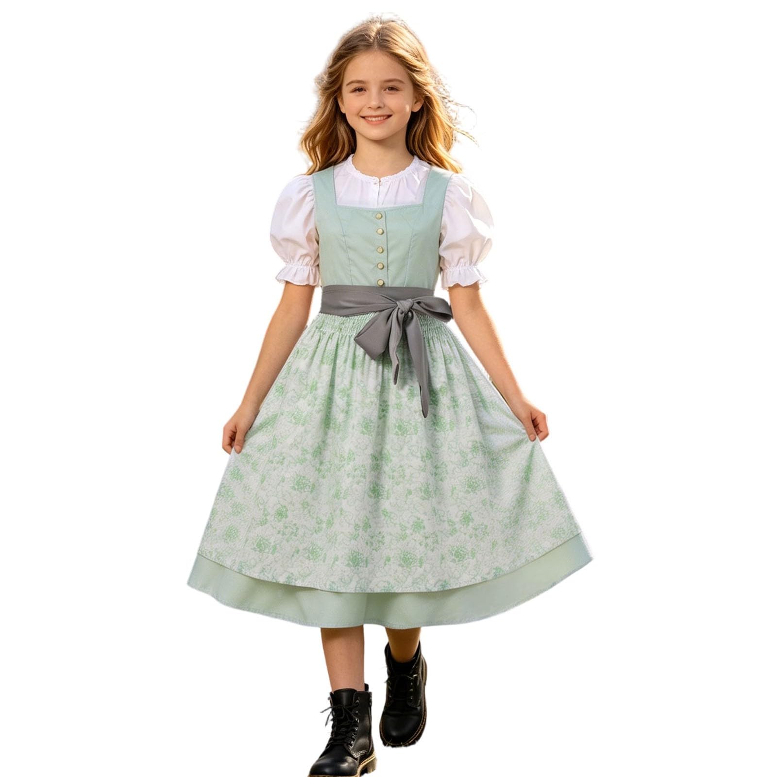 Dirndl Mädchen Set Trachtenkleid mit Schürze 2tlg Kinderdirndl Gr.98-164