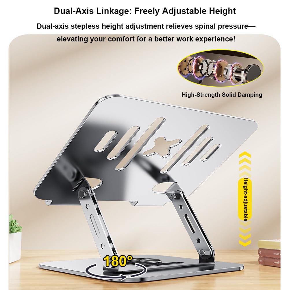 Supporto Di Raffreddamento Per Laptop,Supporto Di Raffreddamento Verticale Per Laptop,Rotazione A 360°,Silicone Antiscivolo,Regolazione Dell'altezza,Capacità Di Carico 10Kg,Per 10-17,3" A