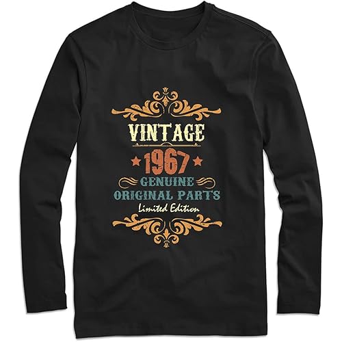 50Th Birthday Long Sleeve Tee Vintage 1967 Genuine Original Parts Limited Edition Mens Long Sleeve Tees Graphic Long Sleeve Tee 7002