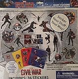 captain america marvel civil war adesivo rimovibile set