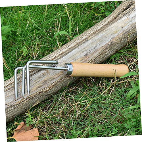 YARNOW Ferramenta De Alça De Jardim Cultivador Curto De Aço Mini Ancinho De Ponta Mão Pequena